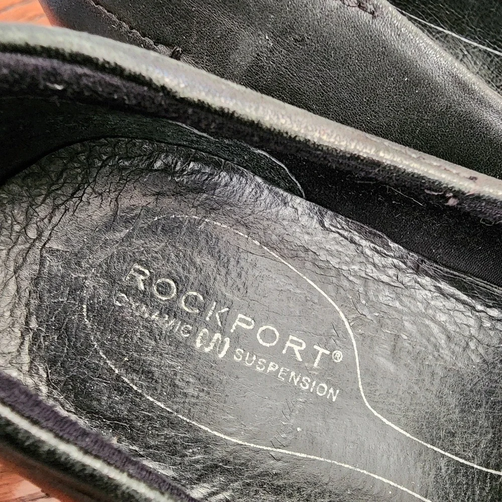 Rockport Wedge Loafers Women 7M Black Professional Comfort Office Wear Durable